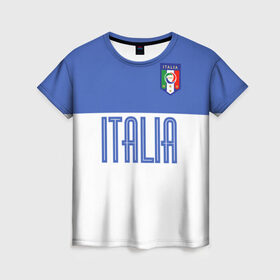 Женская футболка 3D с принтом Сборная Италии по футболу в Новосибирске, 100% полиэфир ( синтетическое хлопкоподобное полотно) | прямой крой, круглый вырез горловины, длина до линии бедер | европы | италия