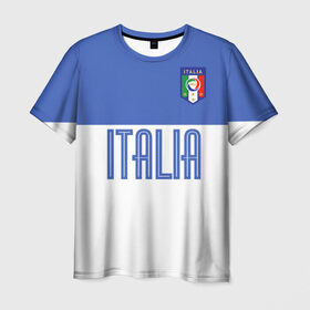 Мужская футболка 3D с принтом Сборная Италии по футболу в Новосибирске, 100% полиэфир | прямой крой, круглый вырез горловины, длина до линии бедер | европы | италия