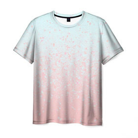 Мужская футболка 3D с принтом Pink Blue Gradient в Новосибирске, 100% полиэфир | прямой крой, круглый вырез горловины, длина до линии бедер | blu | gradient | pink | голубое | градиент | розовое