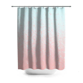 Штора 3D для ванной с принтом Pink Blue Gradient в Новосибирске, 100% полиэстер | плотность материала — 100 г/м2. Стандартный размер — 146 см х 180 см. По верхнему краю — пластиковые люверсы для креплений. В комплекте 10 пластиковых колец | blu | gradient | pink | голубое | градиент | розовое