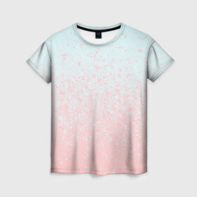 Женская футболка 3D с принтом Pink Blue Gradient в Новосибирске, 100% полиэфир ( синтетическое хлопкоподобное полотно) | прямой крой, круглый вырез горловины, длина до линии бедер | blu | gradient | pink | голубое | градиент | розовое