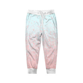 Детские брюки 3D с принтом Pink Blue Gradient в Новосибирске, 100% полиэстер | манжеты по низу, эластичный пояс регулируется шнурком, по бокам два кармана без застежек, внутренняя часть кармана из мелкой сетки | Тематика изображения на принте: blu | gradient | pink | голубое | градиент | розовое