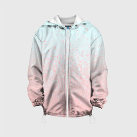Детская куртка 3D с принтом Pink Blue Gradient в Новосибирске, 100% полиэстер | застежка — молния, подол и капюшон оформлены резинкой с фиксаторами, по бокам — два кармана без застежек, один потайной карман на груди, плотность верхнего слоя — 90 г/м2; плотность флисового подклада — 260 г/м2 | Тематика изображения на принте: blu | gradient | pink | голубое | градиент | розовое