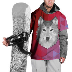 Накидка на куртку 3D с принтом Полигональный волк в Новосибирске, 100% полиэстер |  | волк | полигоны