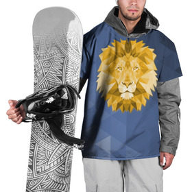 Накидка на куртку 3D с принтом Полигональный Лев в Новосибирске, 100% полиэстер |  | лев | полигоны