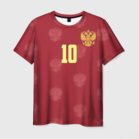 Мужская футболка 3D с принтом Федор Смолов в Новосибирске, 100% полиэфир | прямой крой, круглый вырез горловины, длина до линии бедер | 10 | smolov | краснодар | россии | россия | рф | сборная | футбол