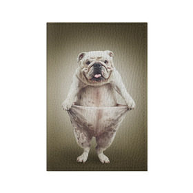 Обложка для паспорта матовая кожа с принтом Бульдог английский в Новосибирске, натуральная матовая кожа | размер 19,3 х 13,7 см; прозрачные пластиковые крепления | animals | breed | dog | english bulldog | funny | joke | pants | surrealism | бульдог английский | животное | порода | прикол | собака | сюрреализм | шутка