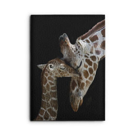 Обложка для автодокументов с принтом Жирафы в Новосибирске, натуральная кожа |  размер 19,9*13 см; внутри 4 больших “конверта” для документов и один маленький отдел — туда идеально встанут права | Тематика изображения на принте: africa | animals | baby | child | family | giraffes | head | mother | африка | головы | животные | жирафы | любовь | малыш | мама | ребенок | семья