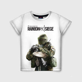 Детская футболка 3D с принтом Rainbow Six Siege в Новосибирске, 100% гипоаллергенный полиэфир | прямой крой, круглый вырез горловины, длина до линии бедер, чуть спущенное плечо, ткань немного тянется | rainbow six | tom clancy’s