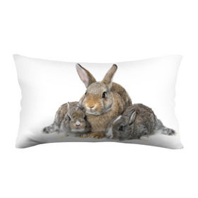 Подушка 3D антистресс с принтом Кролики в Новосибирске, наволочка — 100% полиэстер, наполнитель — вспененный полистирол | состоит из подушки и наволочки на молнии | animals | bunnies | cute | eared | family | fluffy | kids | mom | rabbits | животные | зайцы | кролики | малыши | мама | милые | пушистые | семья | ушастые