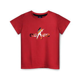 Детская футболка хлопок с принтом cs go asiimov style в Новосибирске, 100% хлопок | круглый вырез горловины, полуприлегающий силуэт, длина до линии бедер | counter | strike | азимов | го | контр | кс | страйк
