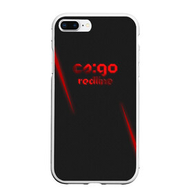 Чехол для iPhone 7Plus/8 Plus матовый с принтом csgo - Red Line (Красная линия) в Новосибирске, Силикон | Область печати: задняя сторона чехла, без боковых панелей | cs | csgo | go | кс | линия | цвет