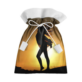 Подарочный 3D мешок с принтом Девушка на закате в Новосибирске, 100% полиэстер | Размер: 29*39 см | девушка | закат | солнце