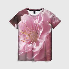 Женская футболка 3D с принтом Розовые цветы в Новосибирске, 100% полиэфир ( синтетическое хлопкоподобное полотно) | прямой крой, круглый вырез горловины, длина до линии бедер | Тематика изображения на принте: девушкам | розы | цветочки | цветы