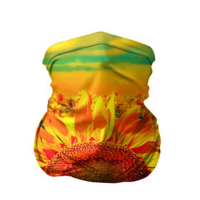 Бандана-труба 3D с принтом Подсолнухи в Новосибирске, 100% полиэстер, ткань с особыми свойствами — Activecool | плотность 150‒180 г/м2; хорошо тянется, но сохраняет форму | лето | подсолнух | солнце | цветы