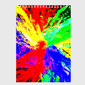 Скетчбук с принтом Взрыв цветов в Новосибирске, 100% бумага
 | 48 листов, плотность листов — 100 г/м2, плотность картонной обложки — 250 г/м2. Листы скреплены сверху удобной пружинной спиралью | брызги | краски | разноцветный | яркий