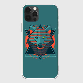 Чехол для iPhone 12 Pro Max с принтом Волк в Новосибирске, Силикон |  | Тематика изображения на принте: арт | волк | глаза | искусство | красный | синий | стилизация | треугольники | цвет