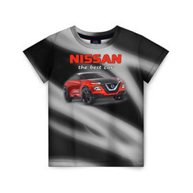 Детская футболка 3D с принтом Nissan - лучшая машина в Новосибирске, 100% гипоаллергенный полиэфир | прямой крой, круглый вырез горловины, длина до линии бедер, чуть спущенное плечо, ткань немного тянется | nissan | авто | автомобиль | ниссан