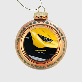 Стеклянный ёлочный шар с принтом Lamborghini the best в Новосибирске, Стекло | Диаметр: 80 мм | Тематика изображения на принте: авто | автомобиль | ламборгини