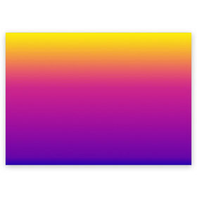 Поздравительная открытка с принтом Чёткий градиент в Новосибирске, 100% бумага | плотность бумаги 280 г/м2, матовая, на обратной стороне линовка и место для марки
 | Тематика изображения на принте: cs:go | градиент | диджей | желтый | музыка | розовый | синий | фиолетовый | чёткий