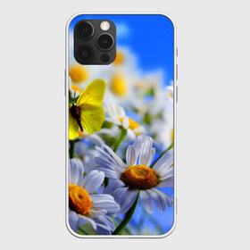 Чехол для iPhone 12 Pro Max с принтом Ромашки и бабочка в Новосибирске, Силикон |  | Тематика изображения на принте: бабочки | лето | природа | ромашки | цветы