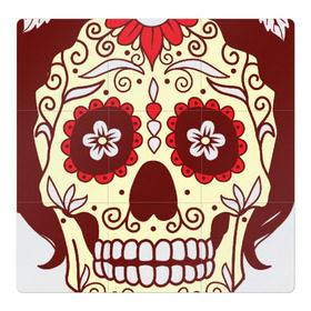 Магнитный плакат 3Х3 с принтом День мертвецов в Новосибирске, Полимерный материал с магнитным слоем | 9 деталей размером 9*9 см | cobwebs | color | day of the dead | dead | death | eyes | girl | holiday | makeup | mask | mexican skull | mexico | ornament | pattern | взгляд | девушка | день мертвых | макияж | маска | мексика | мексиканский череп | мертвецов | орнамент | паутина | пра