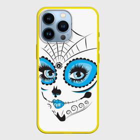 Чехол для iPhone 13 Pro с принтом Мексиканский череп в Новосибирске,  |  | Тематика изображения на принте: белый | девушка | день мертвых | мексика | традция | узоры | цветы