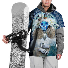 Накидка на куртку 3D с принтом День мертвецов в Новосибирске, 100% полиэстер |  | Тематика изображения на принте: 