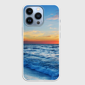 Чехол для iPhone 13 Pro с принтом Море на закате в Новосибирске,  |  | волны | закат | море | небо | облака | пейзаж | пляж