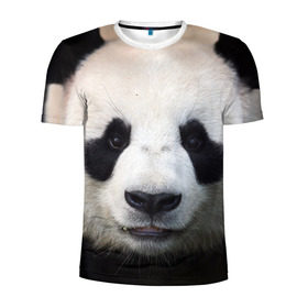 Мужская футболка 3D спортивная с принтом Милая панда в Новосибирске, 100% полиэстер с улучшенными характеристиками | приталенный силуэт, круглая горловина, широкие плечи, сужается к линии бедра | animal | hunny | panda | животные | классная | милая | милота | панда | фото | хорошая