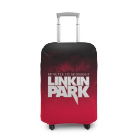 Чехол для чемодана 3D с принтом Linkin Park в Новосибирске, 86% полиэфир, 14% спандекс | двустороннее нанесение принта, прорези для ручек и колес | linkin park