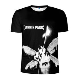 Мужская футболка 3D спортивная с принтом Linkin Park в Новосибирске, 100% полиэстер с улучшенными характеристиками | приталенный силуэт, круглая горловина, широкие плечи, сужается к линии бедра | Тематика изображения на принте: linkin park