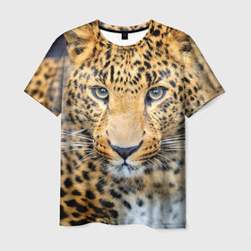 Мужская футболка 3D с принтом Хищные животные в Новосибирске, 100% полиэфир | прямой крой, круглый вырез горловины, длина до линии бедер | леопард | пятнистый | хищник