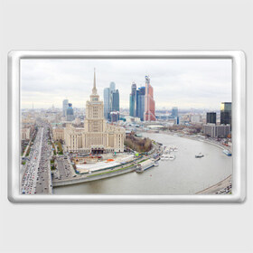 Магнит 45*70 с принтом Москва-Сити в Новосибирске, Пластик | Размер: 78*52 мм; Размер печати: 70*45 | Тематика изображения на принте: 