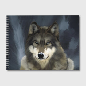 Альбом для рисования с принтом Картина волк в Новосибирске, 100% бумага
 | матовая бумага, плотность 200 мг. | Тематика изображения на принте: волк | животные | собака