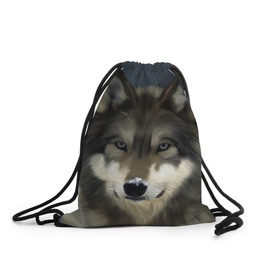 Рюкзак-мешок 3D с принтом Картина волк в Новосибирске, 100% полиэстер | плотность ткани — 200 г/м2, размер — 35 х 45 см; лямки — толстые шнурки, застежка на шнуровке, без карманов и подкладки | волк | животные | собака
