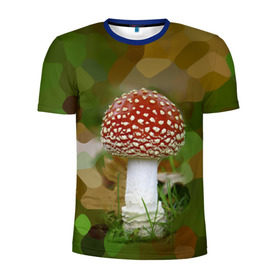 Мужская футболка 3D спортивная с принтом Мухоморчик в Новосибирске, 100% полиэстер с улучшенными характеристиками | приталенный силуэт, круглая горловина, широкие плечи, сужается к линии бедра | Тематика изображения на принте: гриб | камуфляж | лес | мухомор | поганка | яд | ядовитый