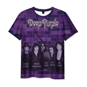 Мужская футболка 3D с принтом Deep Purple в Новосибирске, 100% полиэфир | прямой крой, круглый вырез горловины, длина до линии бедер | deep purple | music | rock | музыка | рок