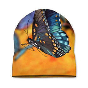 Шапка 3D с принтом Рисунок бабочка в Новосибирске, 100% полиэстер | универсальный размер, печать по всей поверхности изделия | бабочка