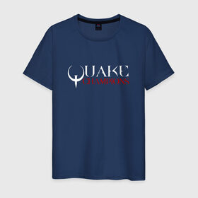 Мужская футболка хлопок с принтом Quake Champions в Новосибирске, 100% хлопок | прямой крой, круглый вырез горловины, длина до линии бедер, слегка спущенное плечо. | q1 | q2 | q3 | quake | квейк