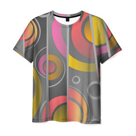 Мужская футболка 3D с принтом Серая абстракция в Новосибирске, 100% полиэфир | прямой крой, круглый вырез горловины, длина до линии бедер | абстракция | геометрия | узор