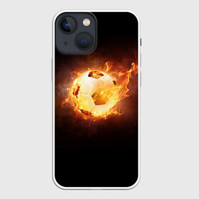 Чехол для iPhone 13 mini с принтом Огненный мяч в Новосибирске,  |  | мяч | огненный | спорт | футбол
