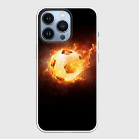 Чехол для iPhone 13 Pro с принтом Огненный мяч в Новосибирске,  |  | Тематика изображения на принте: мяч | огненный | спорт | футбол