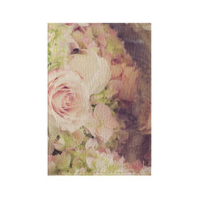 Обложка для паспорта матовая кожа с принтом Винтажные розы в Новосибирске, натуральная матовая кожа | размер 19,3 х 13,7 см; прозрачные пластиковые крепления | vintage | винтаж | зелень | лето | пионы | розы | узоры | цветы