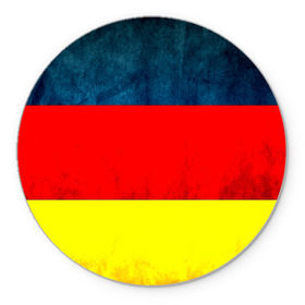 Коврик круглый с принтом Германия в Новосибирске, резина и полиэстер | круглая форма, изображение наносится на всю лицевую часть | европа | триколор | флаг