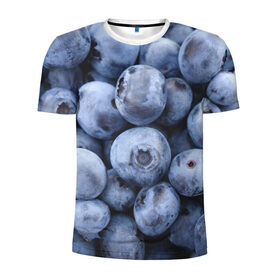 Мужская футболка 3D спортивная с принтом ягода в Новосибирске, 100% полиэстер с улучшенными характеристиками | приталенный силуэт, круглая горловина, широкие плечи, сужается к линии бедра | голубика | лето | сладости | текстура | черника | ягода
