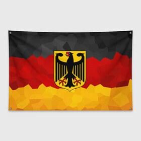 Флаг-баннер с принтом Германия в Новосибирске, 100% полиэстер | размер 67 х 109 см, плотность ткани — 95 г/м2; по краям флага есть четыре люверса для крепления | 