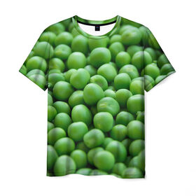 Мужская футболка 3D с принтом горошек в Новосибирске, 100% полиэфир | прямой крой, круглый вырез горловины, длина до линии бедер | горох | горошек | зелень | лето