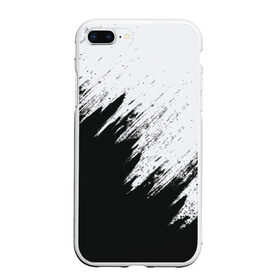 Чехол для iPhone 7Plus/8 Plus матовый с принтом Краска и ничего лишнего! в Новосибирске, Силикон | Область печати: задняя сторона чехла, без боковых панелей | Тематика изображения на принте: белый | дизайн | капли | краска | монохромный | разводы | черный