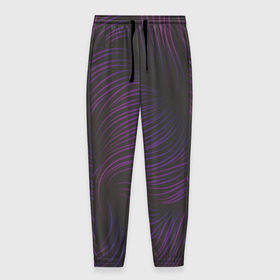 Мужские брюки 3D с принтом Пурпурные волны в Новосибирске, 100% полиэстер | манжеты по низу, эластичный пояс регулируется шнурком, по бокам два кармана без застежек, внутренняя часть кармана из мелкой сетки | абстракция | арт | волны | пурпурный